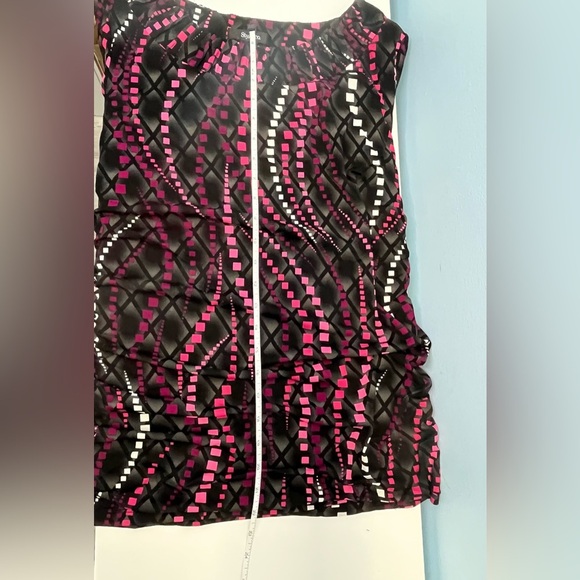 Women’s Style And Co Multicolored Abstract 3/4 Sleeve Round Neck Blouse Medium - Picture 1 of 8